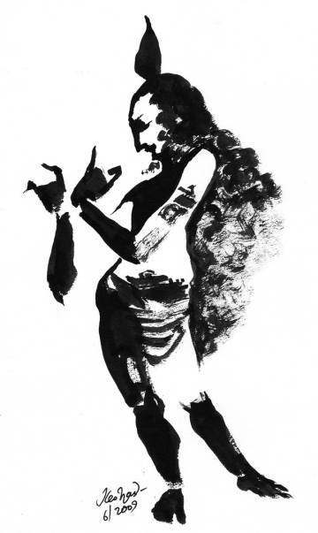 Keshav's painting, "Experiments with Krishna 01"